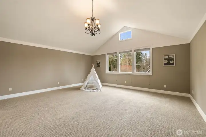 This large room is ready for anything...games, toys, a home theatre, crafts...the possibilities are endless.