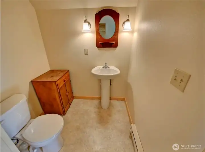 Bathroom upstairs in loft.