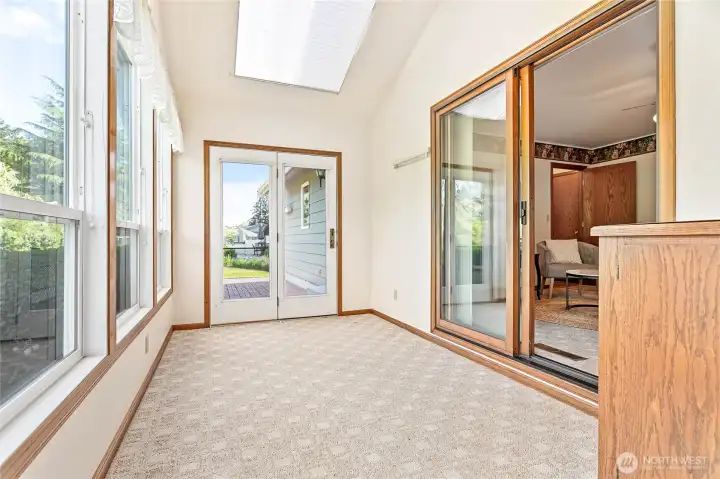 Sunroom also has access to backyard
