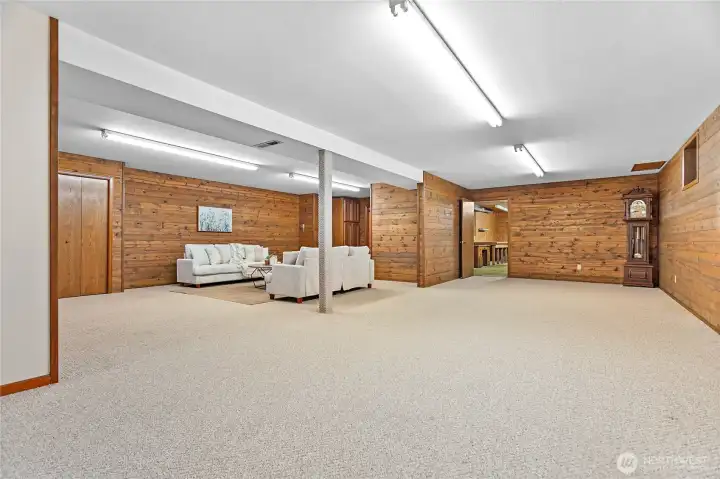 Fully finished basement is mostly a blank slate with a few great built-in rooms.