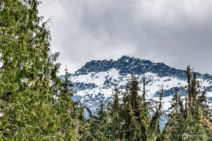 Mt. Pilchuck from the property. Snow-capped Cascades as a backdrop to daily life in the Robe Valley.