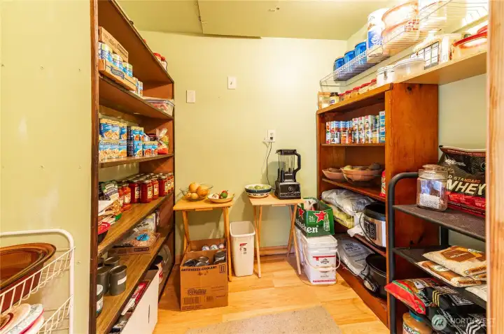 Oversized walk-in pantry off the kitchen. Generous storage for gear, supplies, and provisions.
