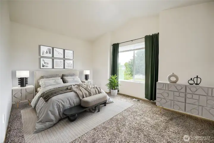 Bonus room virtually staged as second primary or 5th bedroom.....