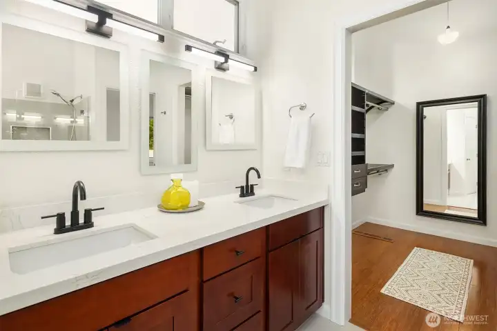 Another view of updated with with walk-in closet