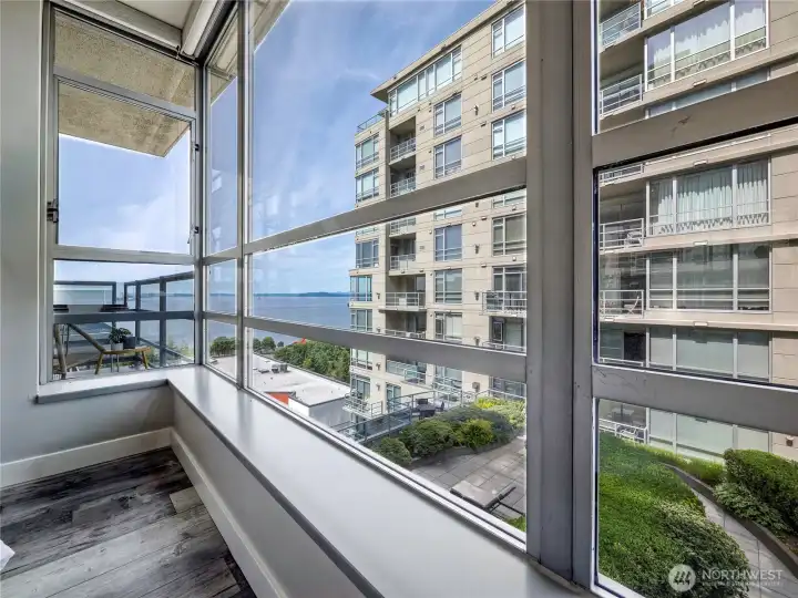 Open the window to sea breeze and shimmering views that change with every hour.