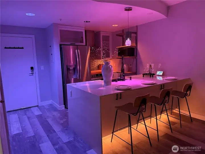 Dynamic voice-controlled lighting offers personalized ambiance tailored to every moment.