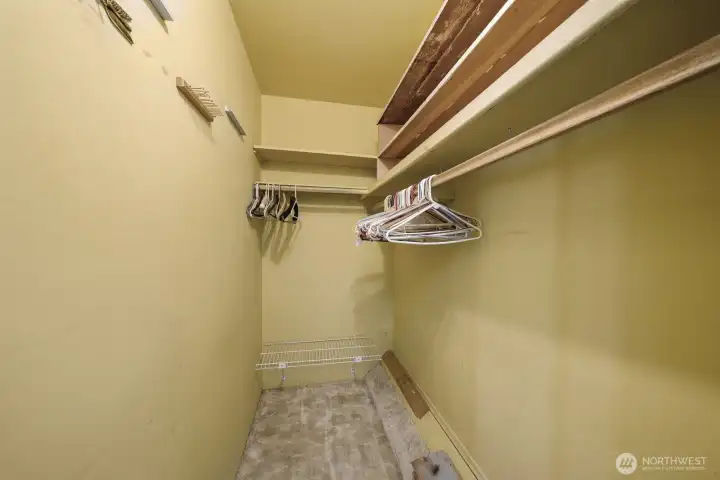 Walk in closet, primary bedroom Walk in closet, primary bedroom