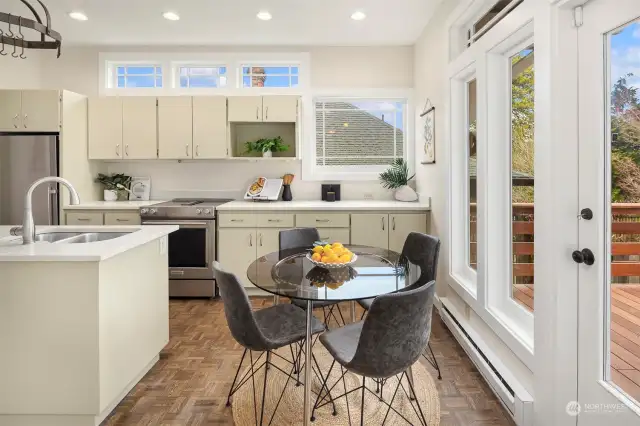 Sweet breakfast area with windows facing east is just a dreamy way to start your day!