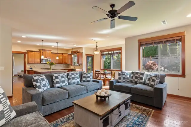 Gathering Room Open to Kitchen