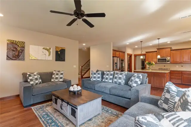 Gathering Room Open to Kitchen