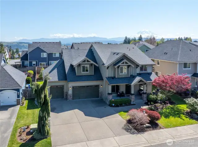 Aerial with Mt Rainier View