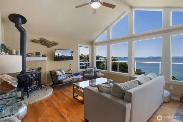 Vaulted and Bright w/ Wood Fireplace...