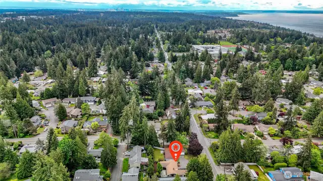 Drone Aerial showing Home adjacent to Albert Einstein Middle School, and not far from the water!