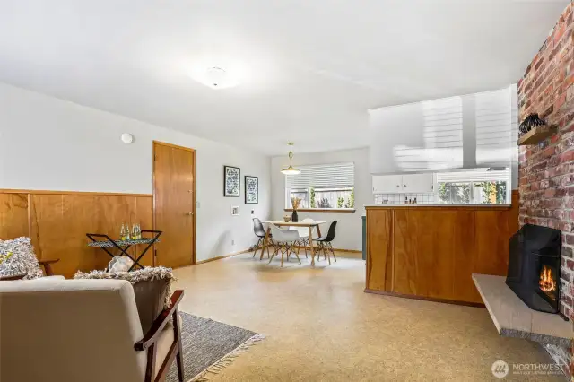Family Room Looking onto Breakfast Nook