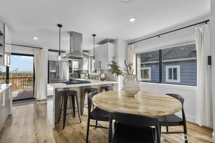 Bright dining space