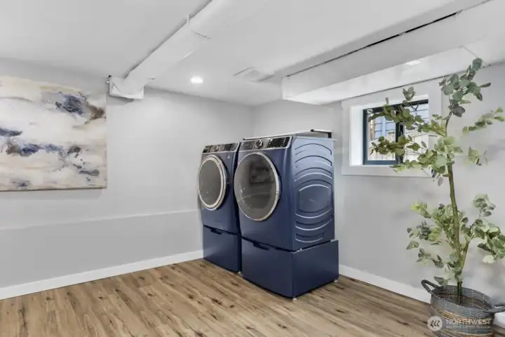 Large laundry + storage space downstairs!