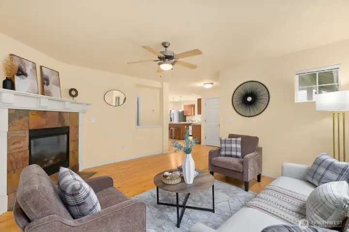 Well lighted open floorplan.