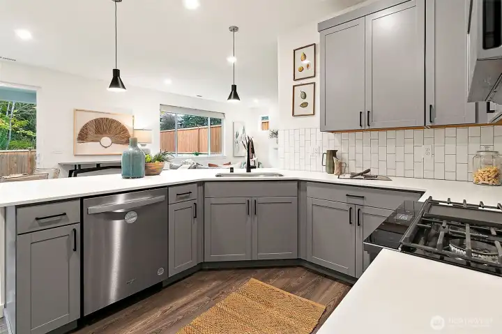 Spacious kitchen with gas range