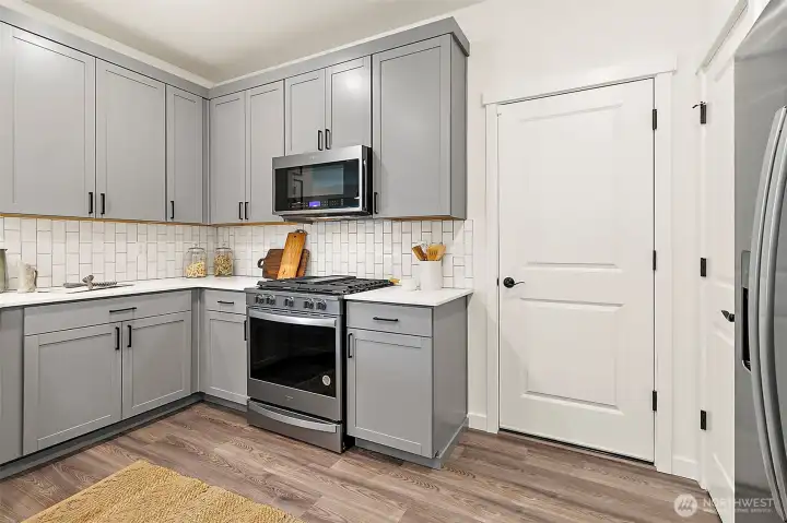 Kitchen with pantry and direct garage entry