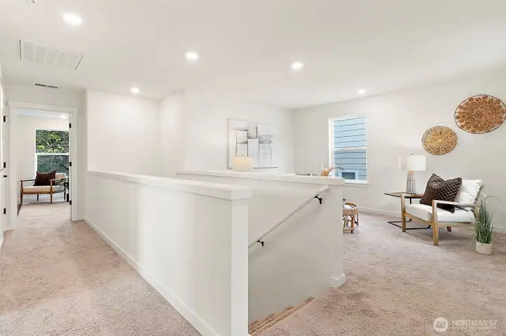 Upstairs hallway and loft
