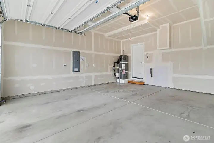 2 car garage with electric car charger installed
