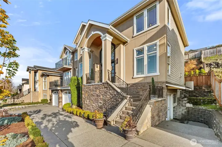 Front entry & lower floor entry