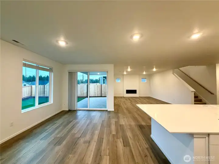 Kitchen to dining and great room