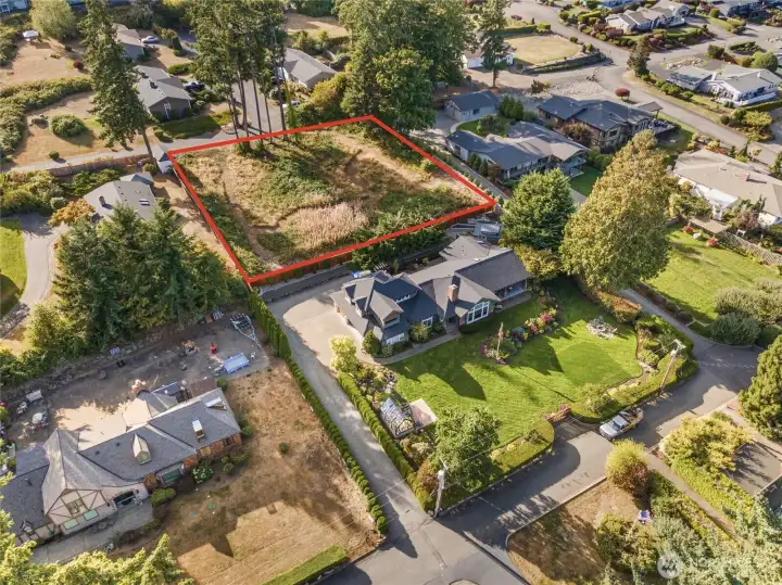 So many possibilities for this lot.  What a great investment....you can build your dream home while working on subdividing the lot into 2 parcels.  You can utilize the entire lot and have the room to build whatever you desire, of course, per city code!  Keep dreaming...a workshop, a garage to store all your cars & toys, an accessory dwelling unit, gardens, sport court - you name it!