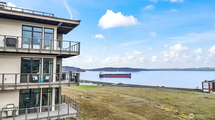 Imagine year-round enjoyment odf your wrap-around deck off the fourth floor corner.