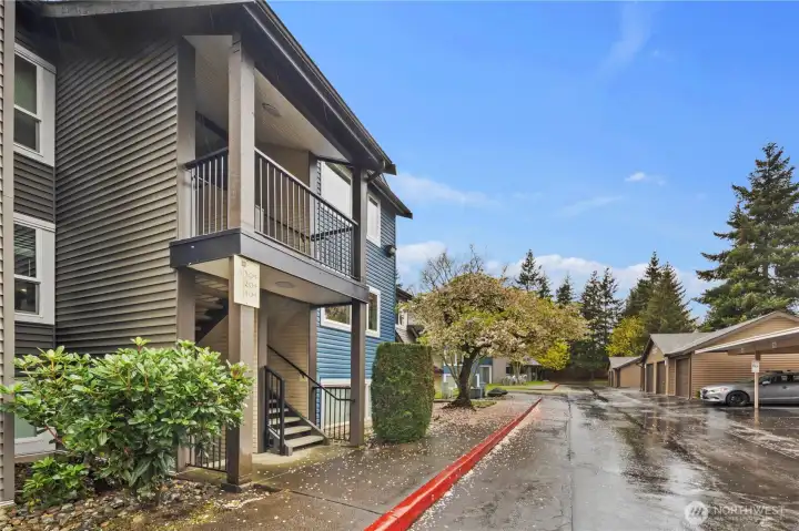 Well-kept grounds and dedicated carport parking