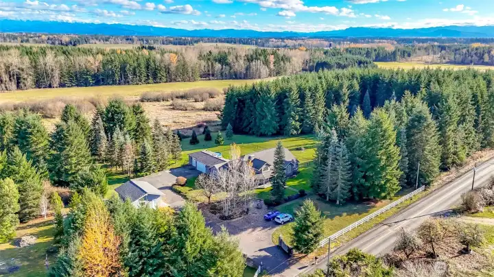 Aerial view of the property