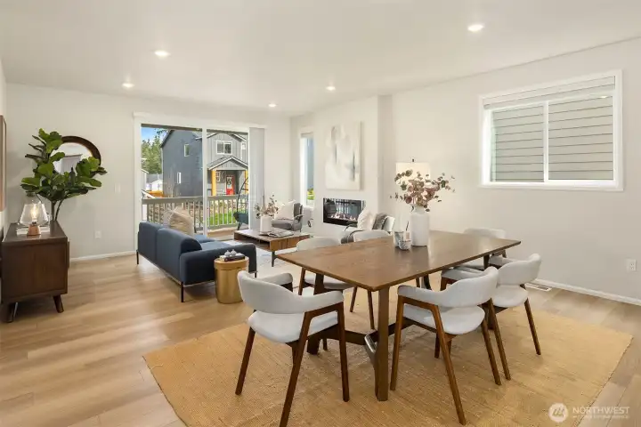 Large area for dining. Perfect for dinner parties.