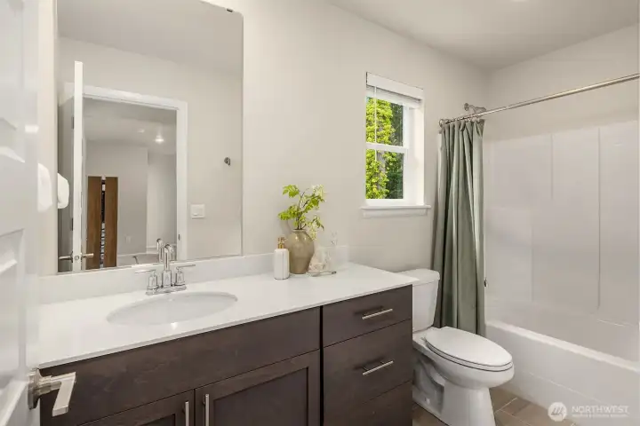 Second full bathroom on upper.