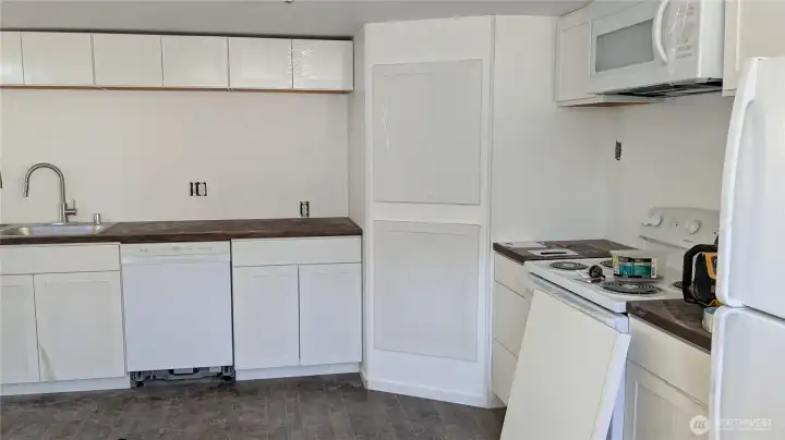 New kitchen area in basement