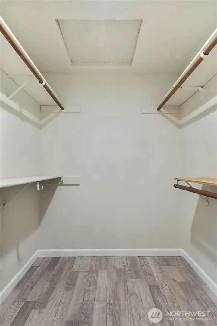 Primary walk-in closet.