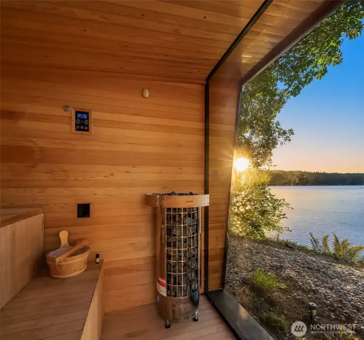 Sauna sunset views
