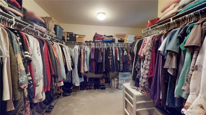 Massive walk-in closet in the primary ensuite