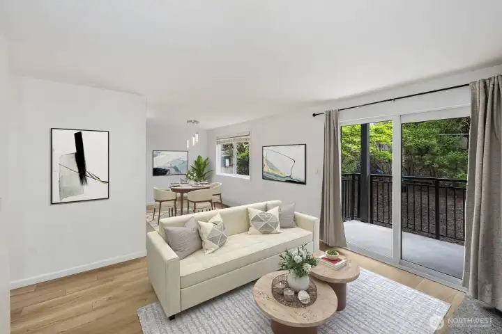 Virtually Staged view from Living room