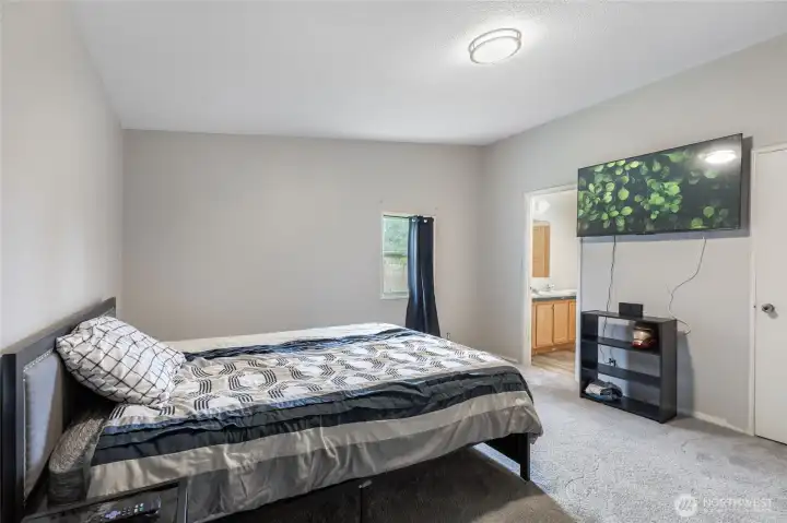 Bright and roomy primary suite with walk-in closet.