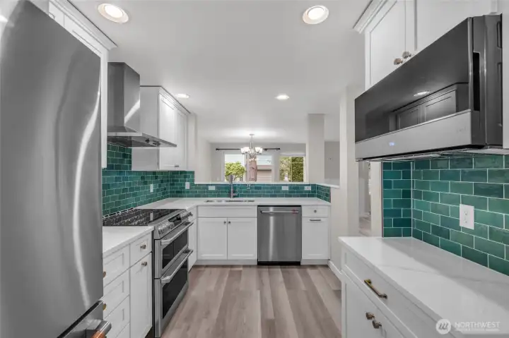 Expansive kitchen designed for both style and function.