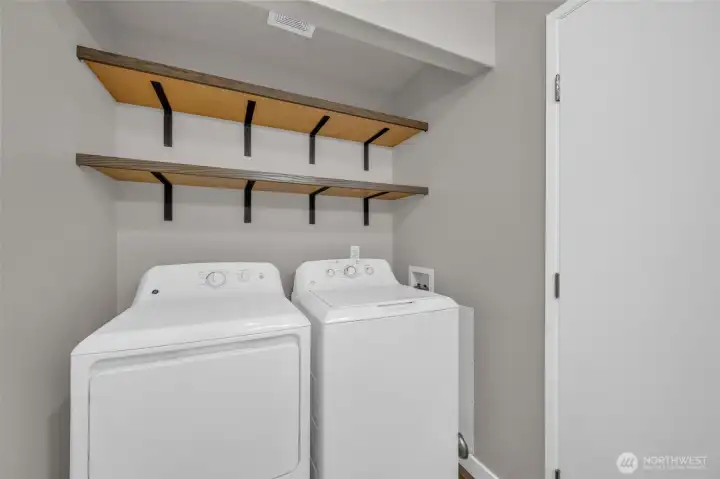 Dedicated laundry area.