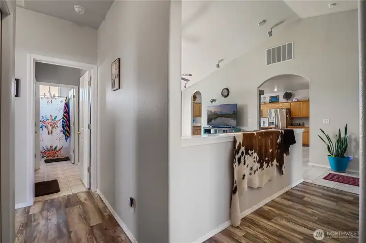 Hallway connects the bedrooms with a functional, easy-flow layout.