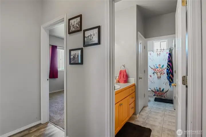 Designed for everyday living, the hallway connects the home's private spaces with ease.