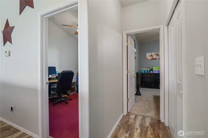 A dedicated bedroom wing provides separation between living and sleeping spaces.