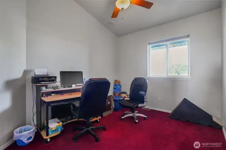 Dedicated home office provides flexible workspace.