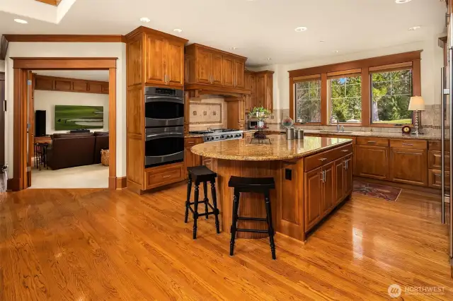You will love the open floor plan centered around the kitchen. The Media Room is through the doors to the left side.