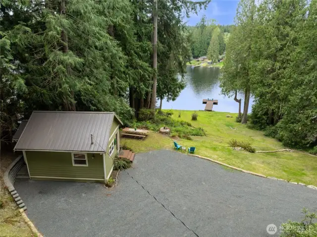 Lakeside tranquility ~ 178 FEET of WATERFRONT! Three lots make up nearly one ACRE! Build your dream home & cherish the memories.