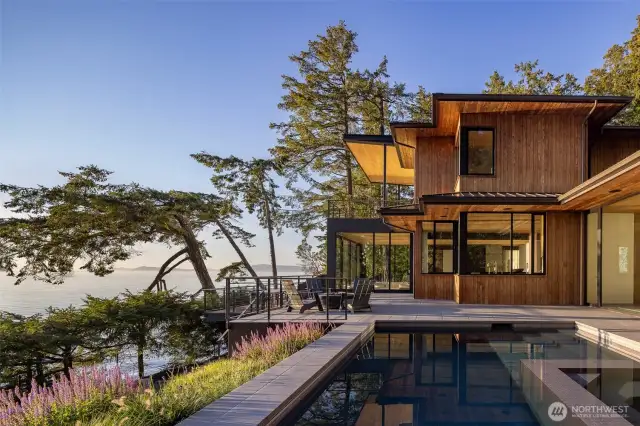 Stunning Deer Harbor waterfront estate with directly west-facing views