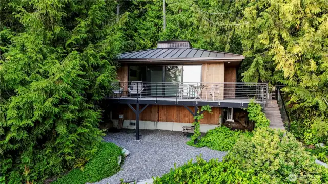 The bunkhouse with views and areas for sleeping, art, yoga and more.