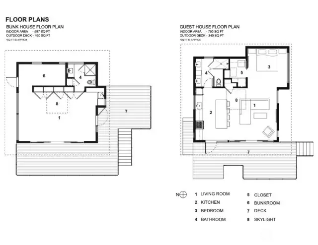 Bunk and Guest house floor plans
